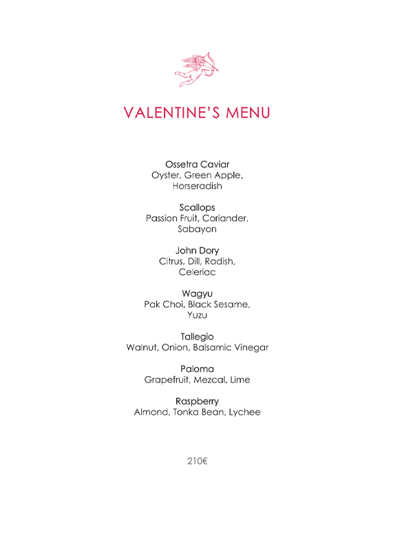 Valentine's Menu Spondi